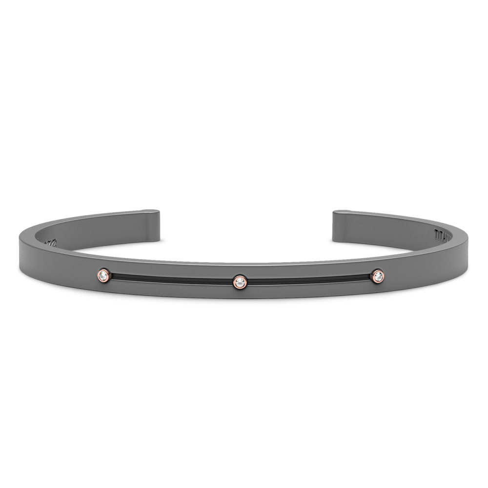 Zancan Titanium, 18Kt Gold & Diamond Bracelet