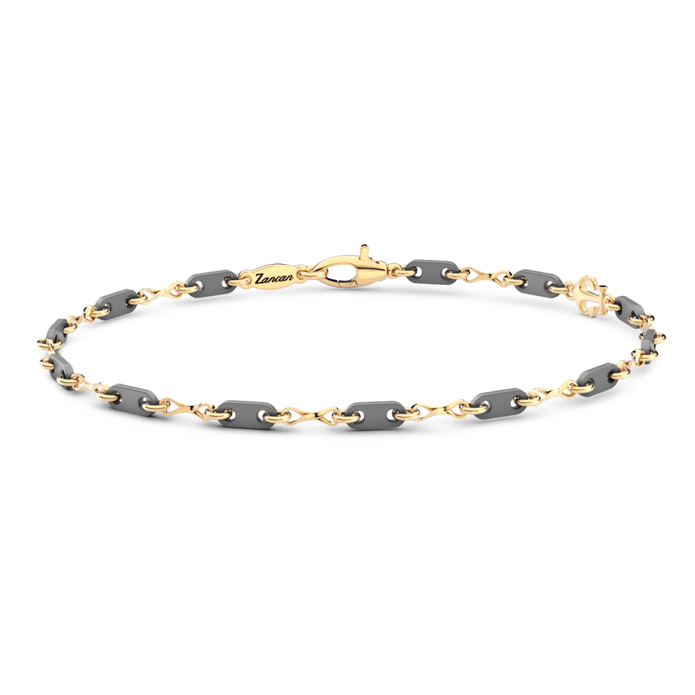 Zancan Titanium & 18Kt Gold Bracelet