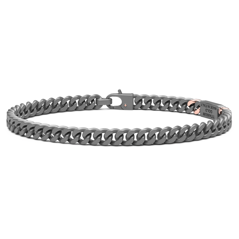 Zancan Titanium & 18Kt Gold Bracelet