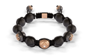 Shamballa Jewels Rose & Black Gold Diamond 10mm Braided Bead Bracelet