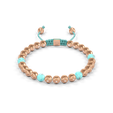 Shamballa Jewels Rose Gold Diamond & Turquoise 6mm Non-Braided Bead Bracelet