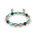 Shamballa Jewels Rose Gold Diamond & Turquoise 8mm Braided Bead Bracelet