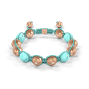 Shamballa Jewels Rose Gold Diamond & Turquoise 10mm Braided Bead Bracelet