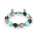 Shamballa Jewels Rose Gold Diamond & Turquoise 10mm Braided Bead Bracelet