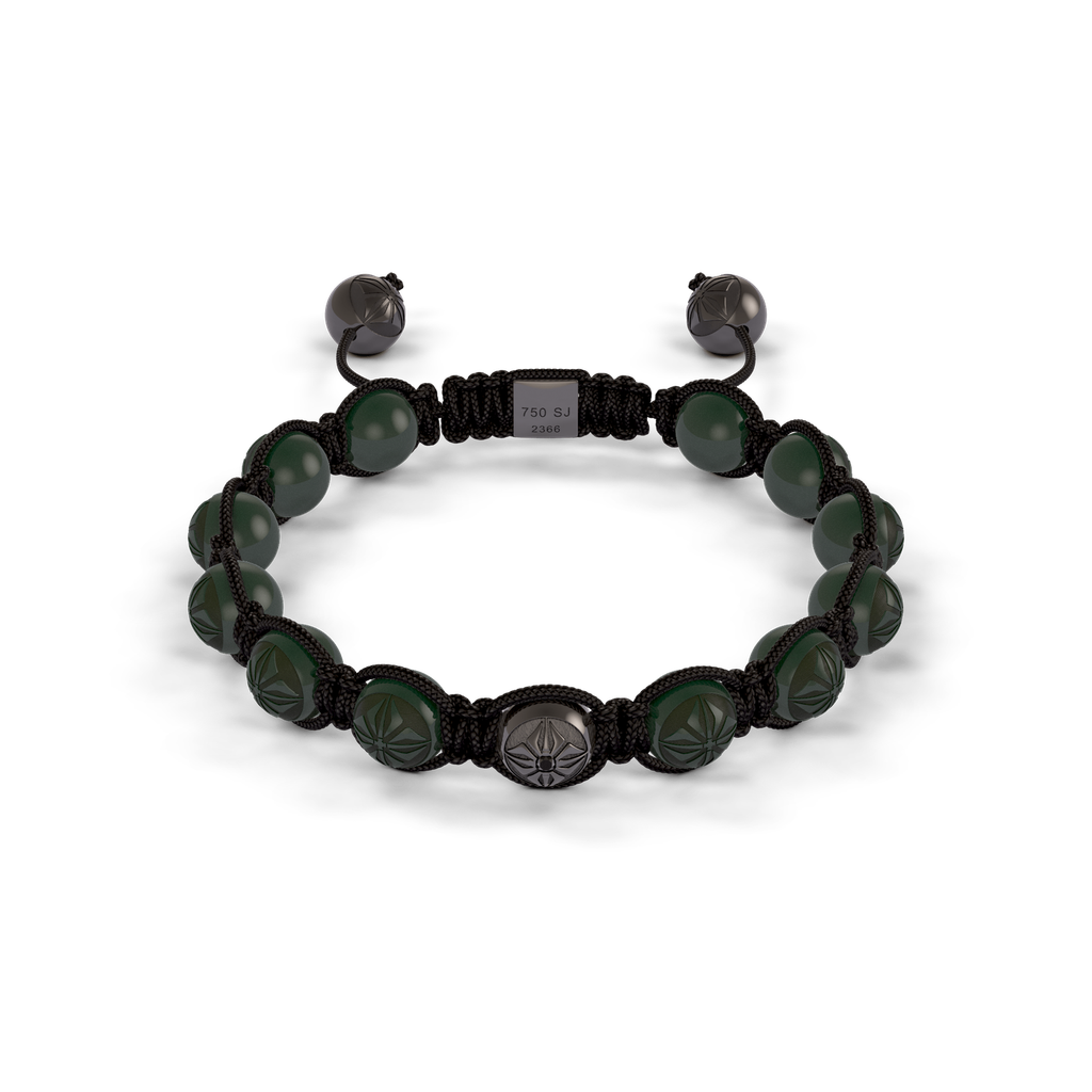 Shamballa Jewels Black Gold Ceramic 8mm Braided Bead Bracelet