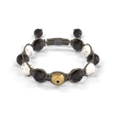 Shamballa Jewels Yellow Gold Diamond & Granite 10mm Braided Bead Bracelet