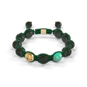 Shamballa Jewels Yellow Gold Diamond & Emerald 10mm Braided Bead Bracelet