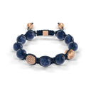 Shamballa Jewels Rose Gold Diamond & Sapphire 10mm Braided Bead Bracelet