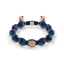 Shamballa Jewels Rose Gold Diamond & Sapphire 10mm Braided Bead Bracelet