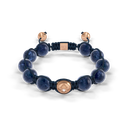 Shamballa Jewels Rose Gold Diamond & Sapphire 10mm Braided Bead Bracelet