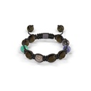 Shamballa Jewels Rose & Black Gold Diamond Tanzanite Ceramic & Turquoise 8mm Braided Bead Bracelet