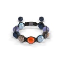 Shamballa Jewels Black Gold Diamond Tanzanite Carnelian Aquamarine & Ceramic 10mm Braided Bead Bracelet