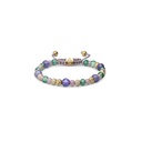 Shamballa Jewels Yellow Gold Diamond Sapphire Emerald & Tanzanite Multisize Non-Braided Bead Bracelet