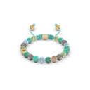 Shamballa Jewels Yellow Gold Diamond Sapphire Emerald & Aquamarine 6mm Non-Braided Bead Bracelet