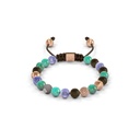 Shamballa Jewels Rose Gold Diamond Turquoise Tanzanite & Ceramic 6mm Non-Braided Bead Bracelet