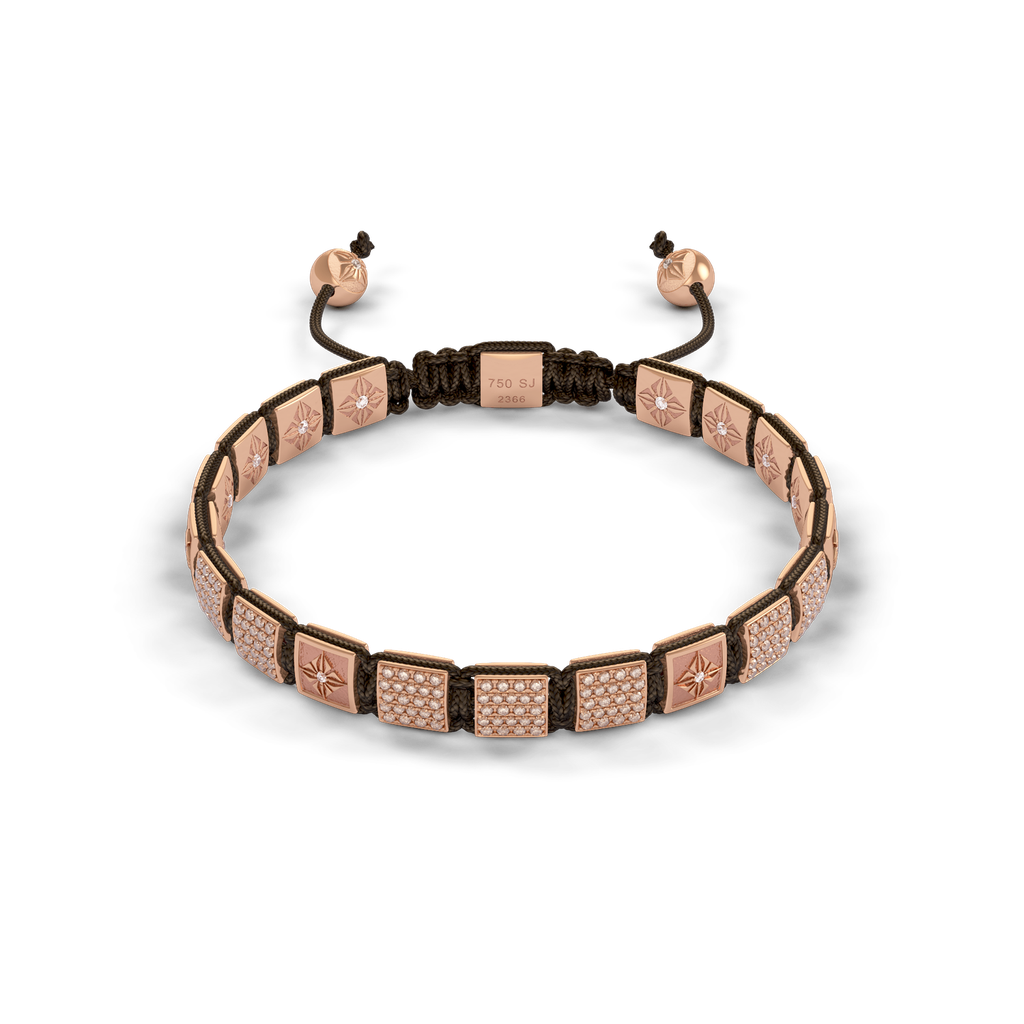 Shamballa Jewels Rose Gold Diamond 6mm Lock Bead Bracelet