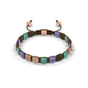 Shamballa Jewels Rose Gold Diamond Turquoise Tanzanite & Ceramic 6mm Lock Bead Bracelet