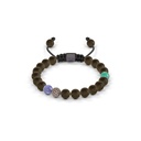 Shamballa Jewels Black Gold Diamond Turquoise & Tanzanite 6mm Non-Braided Bead Bracelet 