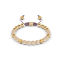 Shamballa Jewels Yellow Gold Diamond 6mm Non-Braided Bead Bracelet
