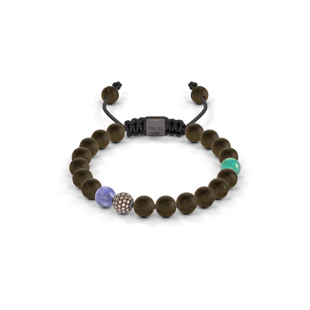 Shamballa Jewels - Black Gold Champagne Diamond SOS Bracelet