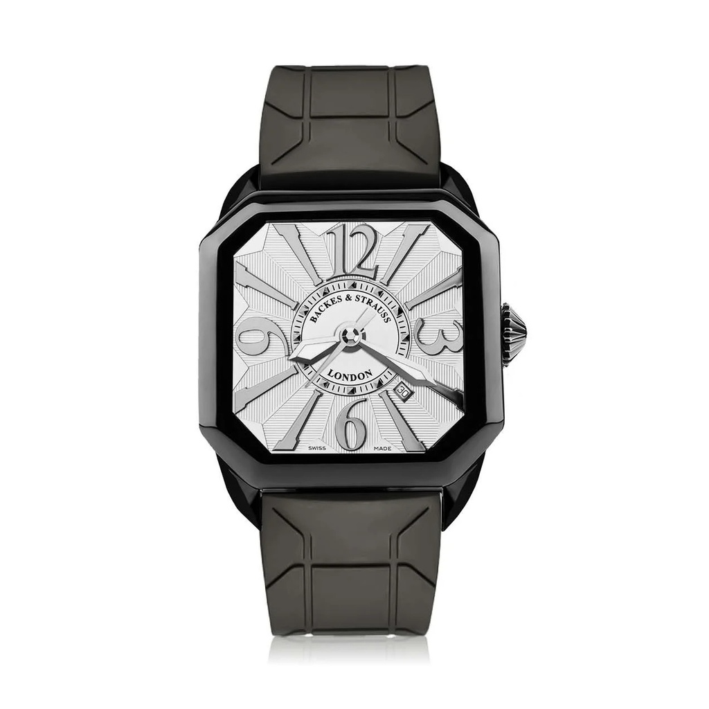 Berkeley Black Steel Watch White Dial With White Arabic Markers