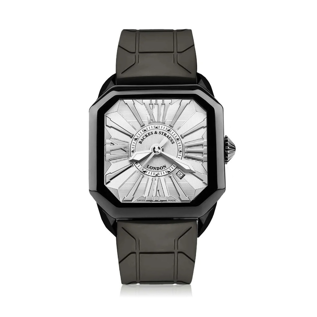 Berkeley Black Steel Watch White Dial With White Roman Markers