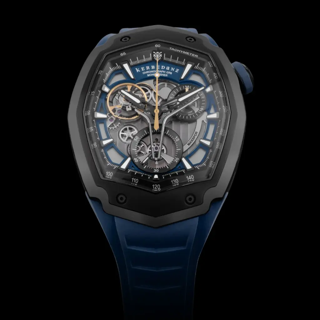 Maxspor GR8 Black DLC Titanium Moonlight Blue Dial