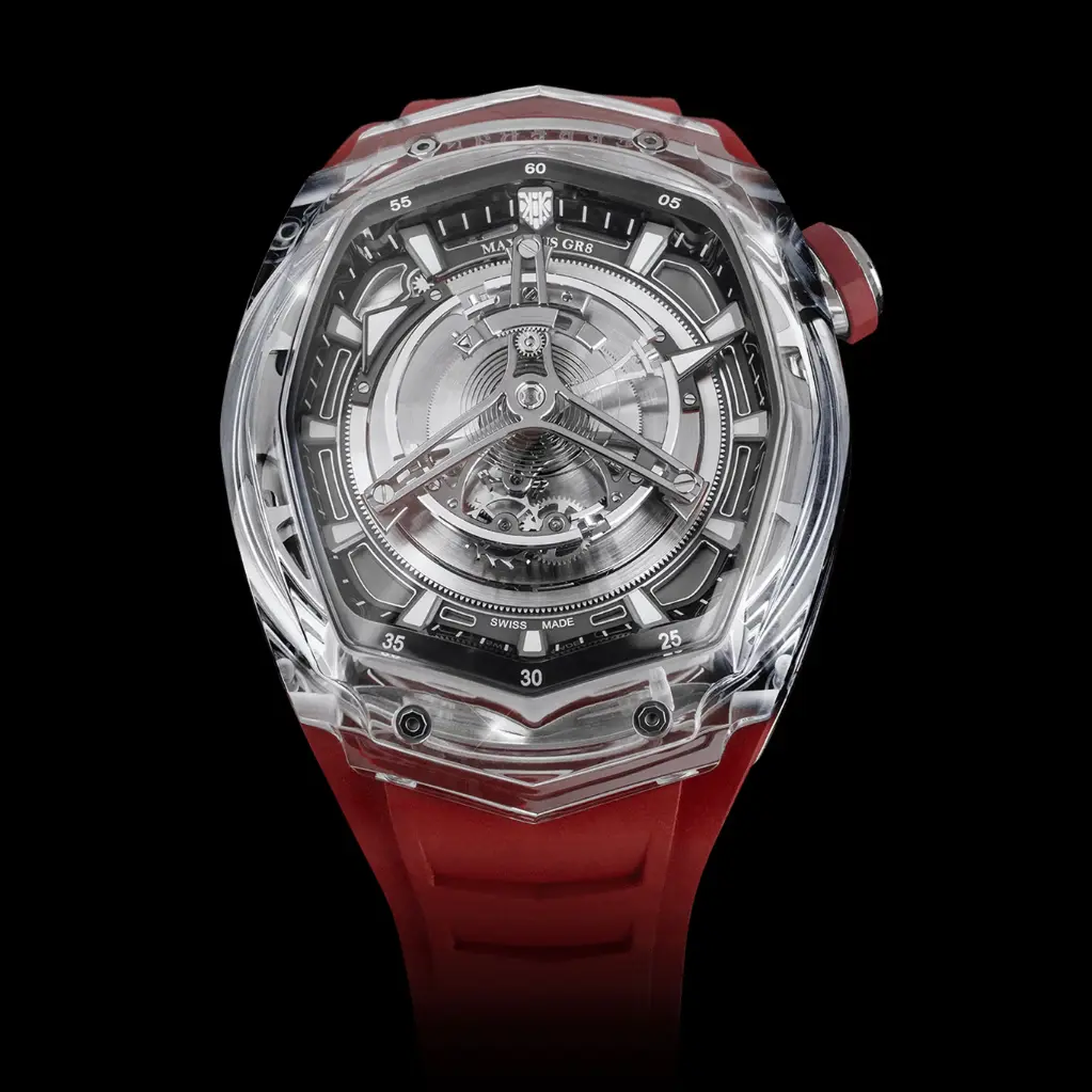 Maximus GR8 Tourbillon Incolor Sapphire Emperor Red Dial