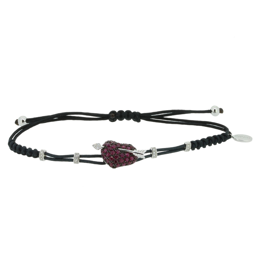 White Gold Heart & Arrow Bracelet
