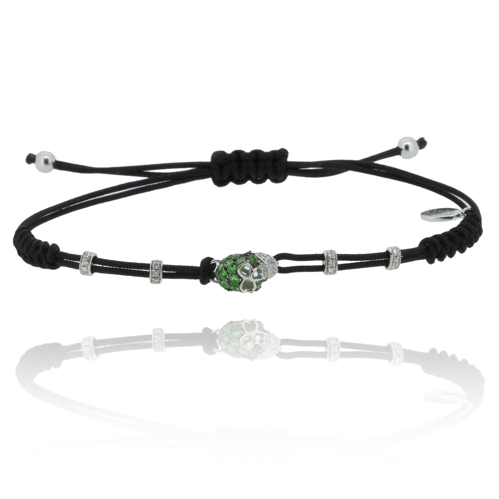 White Gold Skull Bracelet  0.06ctdia