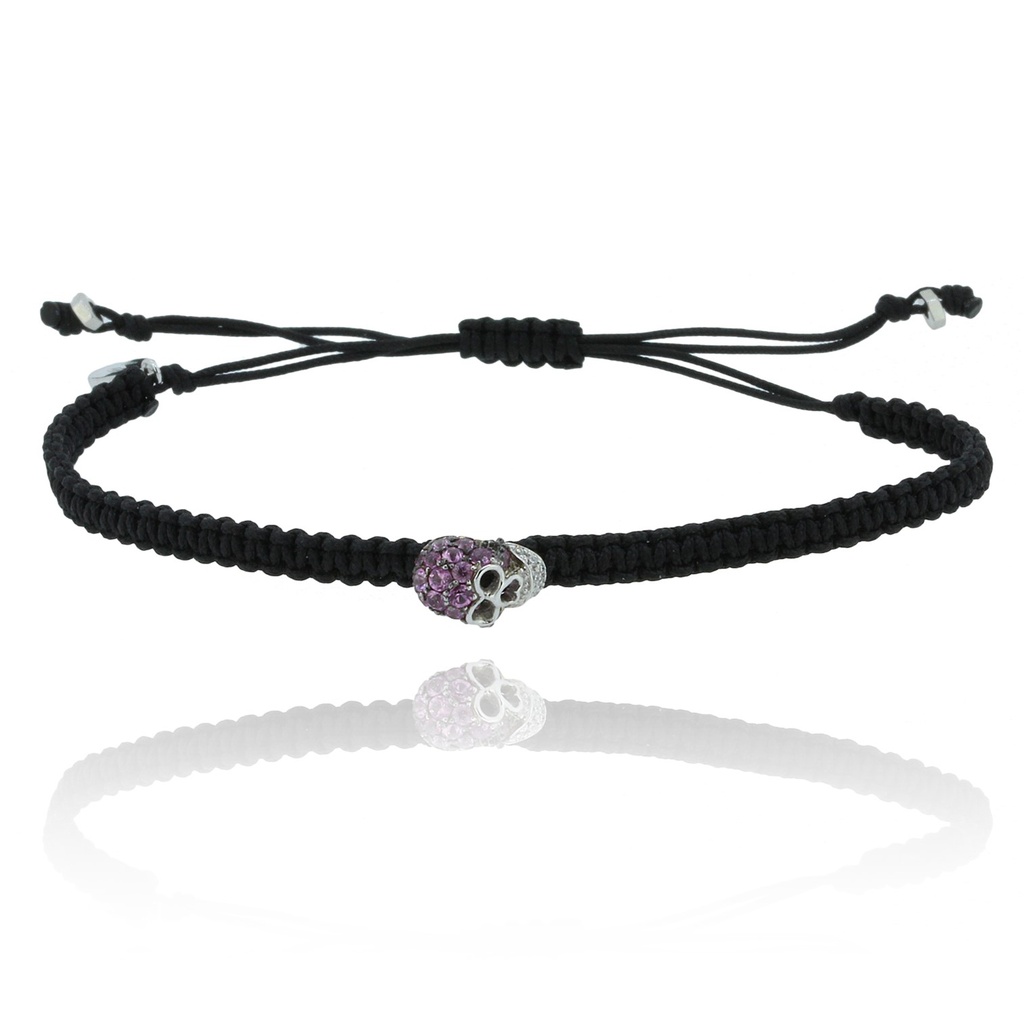 White Gold Skull Bracelet  0.06ctdia