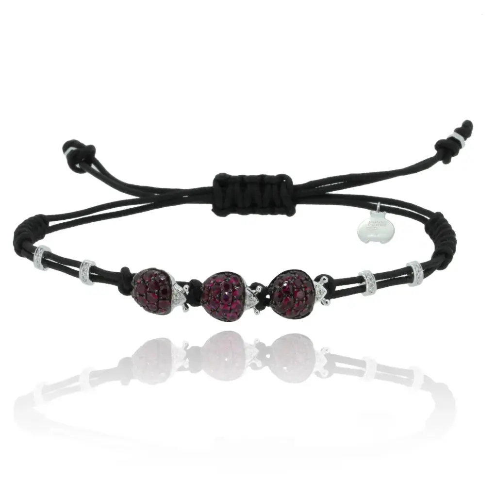 3 Ladybird White Gold Ruby & Diamond Bracelet 