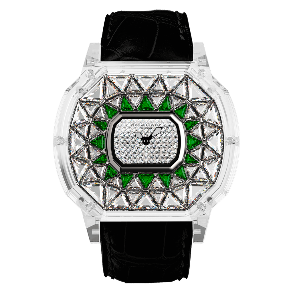 Reflect Tetra White & Green Sapphire Watch