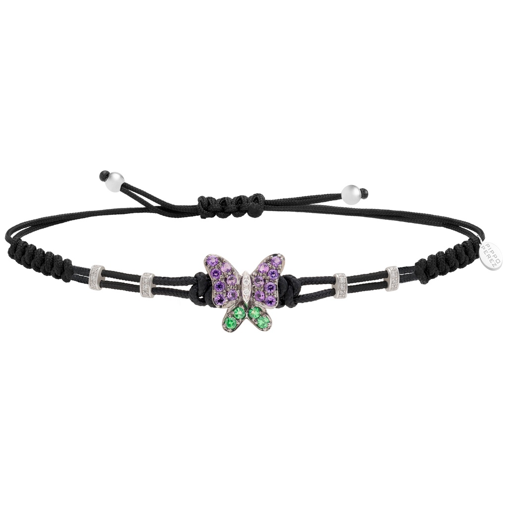 White Gold & Amethyst Butterfly Bracelet
