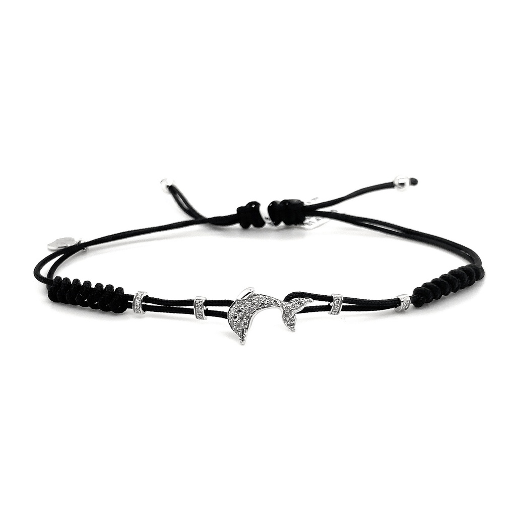 White Gold & Diamond Small Dolphin Bracelet