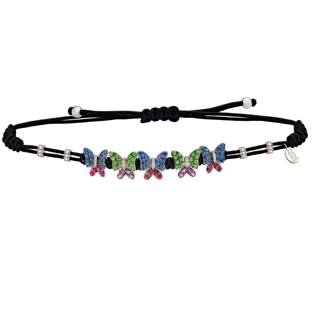 White Gold 5 Butterfly Mix Bracelet