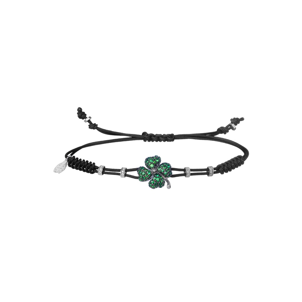 White Gold Medium Four Leaf Clover Bracelet