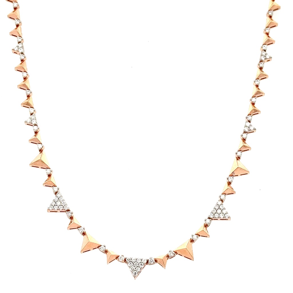 Rose Gold & Diamond Rising Necklace