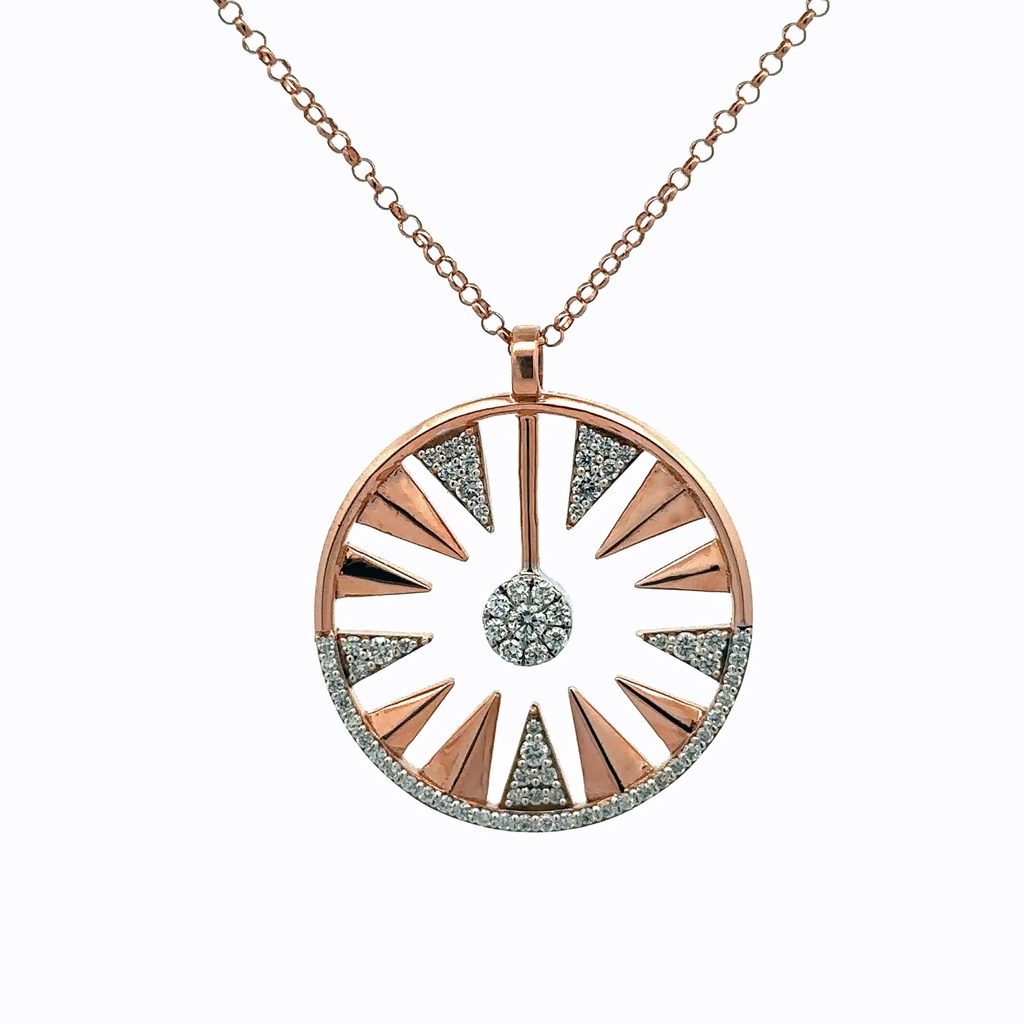 Rose Gold Diamond Clique Orbit Pendant