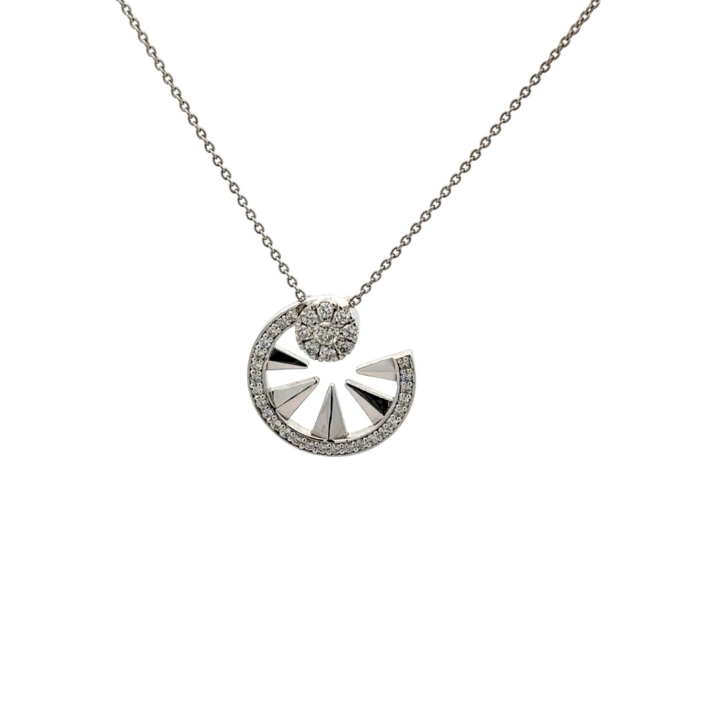 White Gold Diamond Mini Orbit Pendant