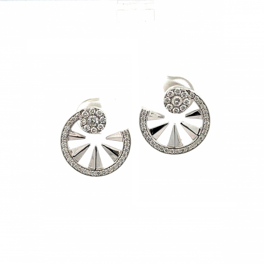 White Gold Diamond Orbit Earrings