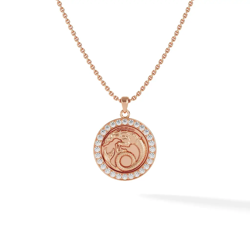 Capricorn Zodiac Pendant - Pave Diamond