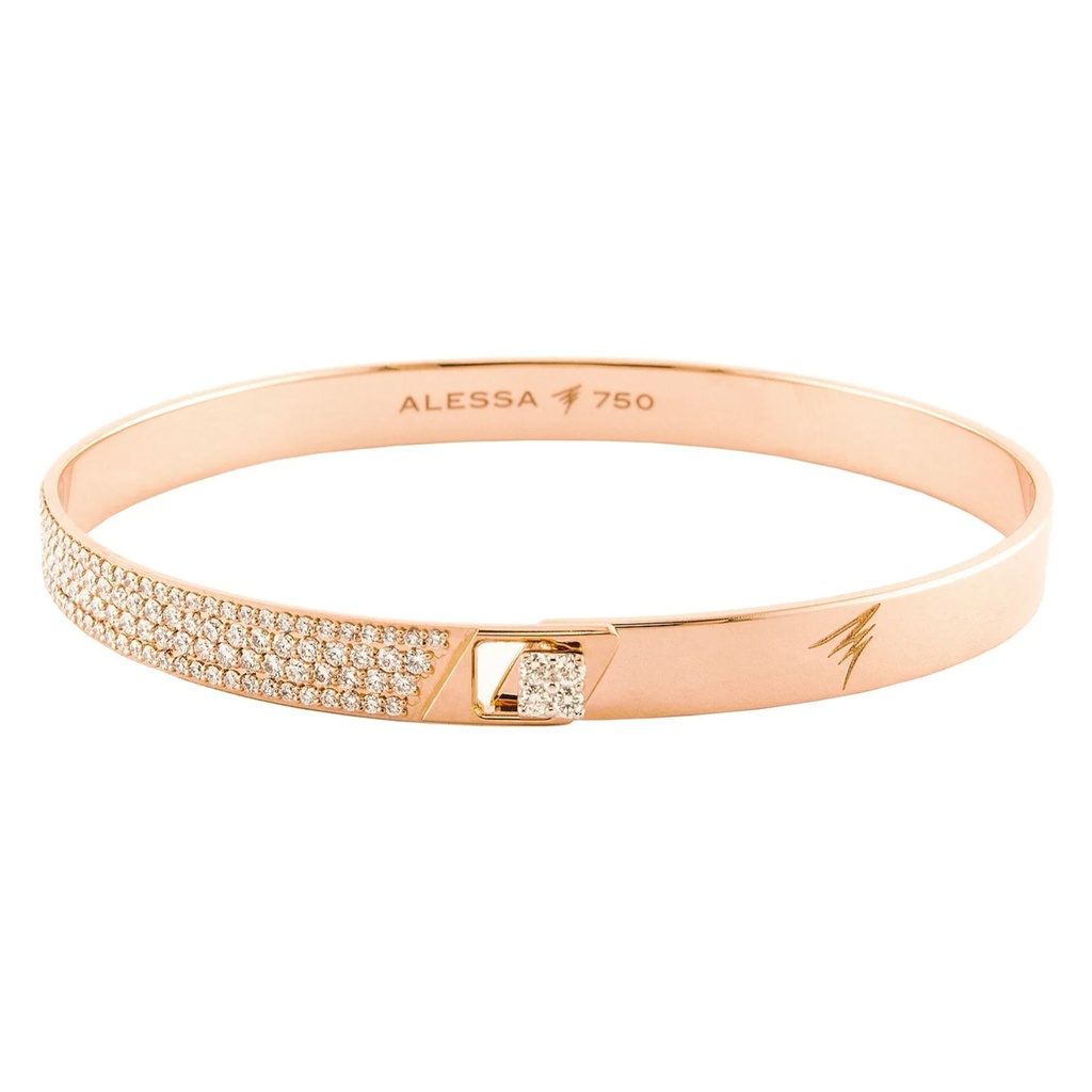 Rose Gold Spectrum Half Pave Diamond Bracelet