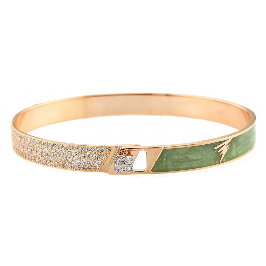 Spectrum Half Painted Half Pave Diamond Bracelet