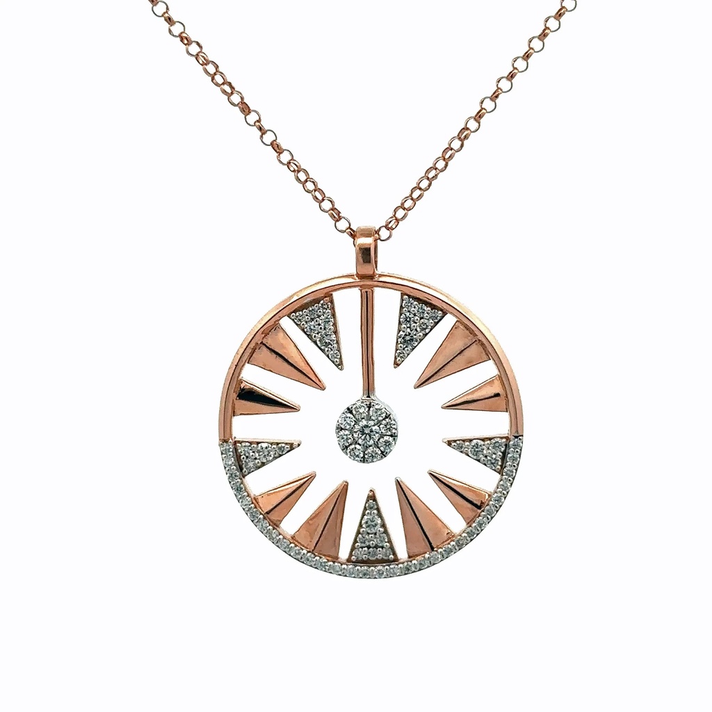 Rose Gold Diamond Clique Orbit Pendant