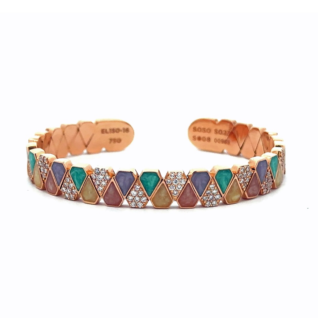 Rose Gold Diamond Hand Painted Bracelet