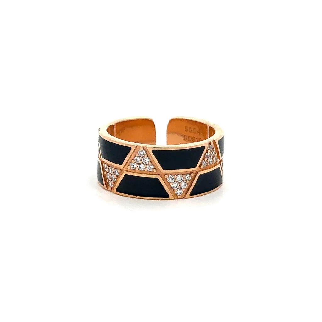 Rose Gold Elixir Pave Diamond & Black Ring