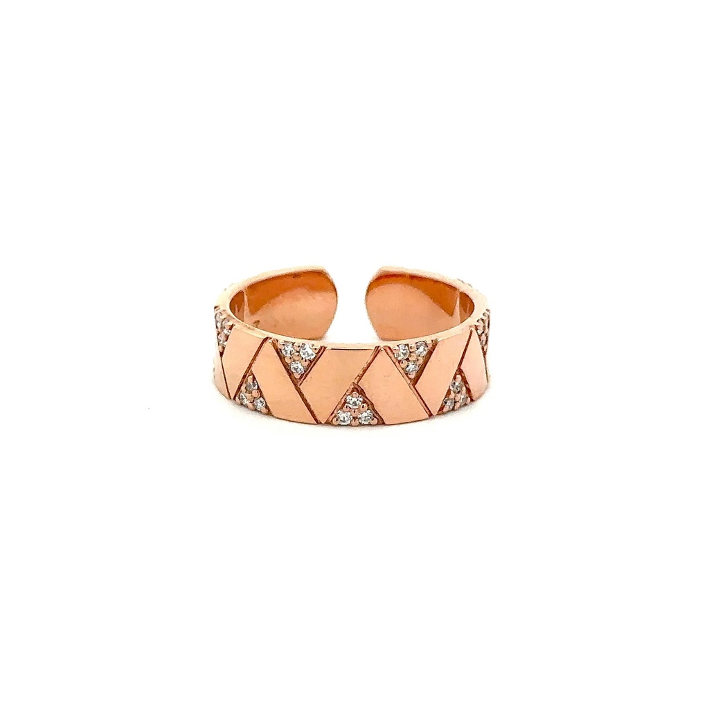 Rose Gold Open Elixir Pave Diamond Ring