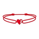 Red Aluminum Lovetag Diamond Cord Bracelet