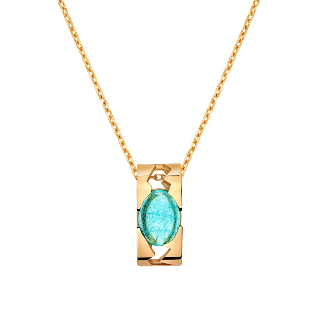 Rose Gold Capture In Colors Tourmaline Paraiba Necklace